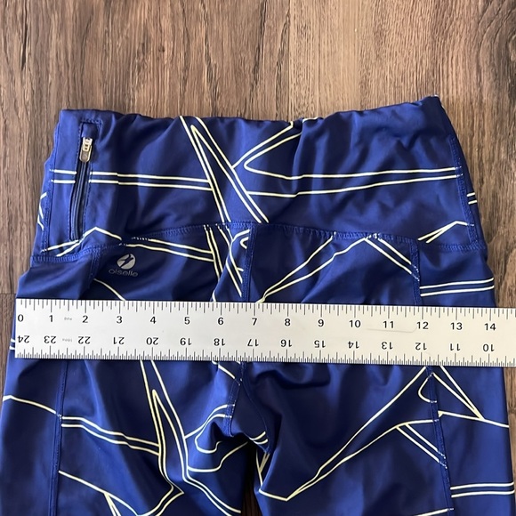 Oiselle KC Knickers Running Blue Print Zip Pocket Size 4 - Picture 6 of 8